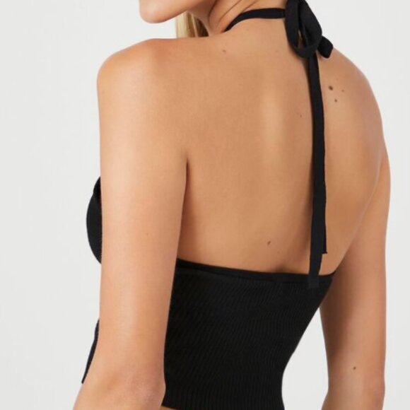 Forever 21 Knit Halter Crop Top XL - Picture 2 of 8